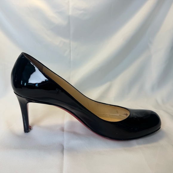 Christian Louboutin Simple Pump 70 Black Patent Calf Leather Pumps Red Bottoms - Picture 9 of 14
